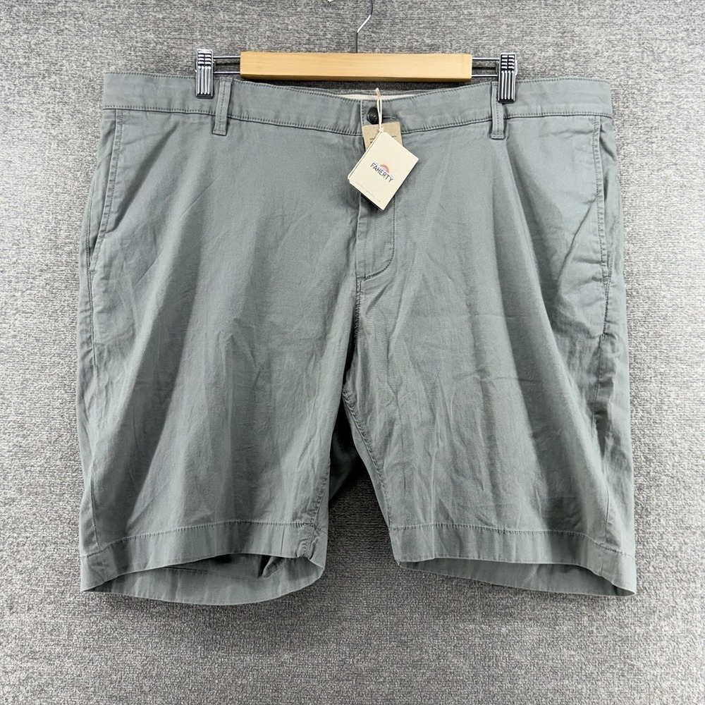Faherty Island Life Chino Shorts Men Size 40 Gray Casual Organic Cotton NEW $118